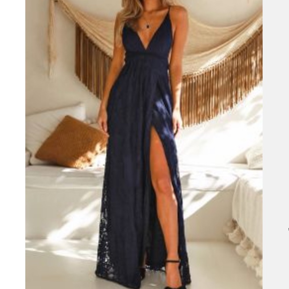 Hello Molly East Atlanta Navy Maxi Dress